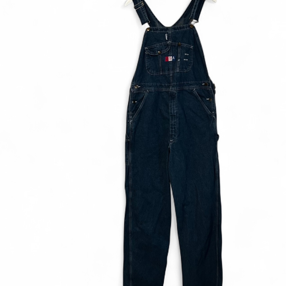 NWT USA Works Denim Jean Overalls Work Wear Sz 34x34 100% cotton Pockets Classic